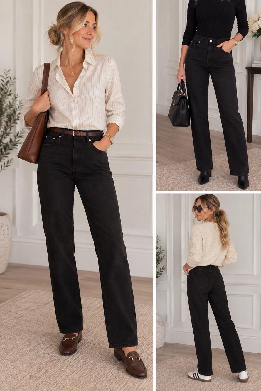 Ralph Lauren Lauren Women’s Black Jeans Straight Leg Size 10